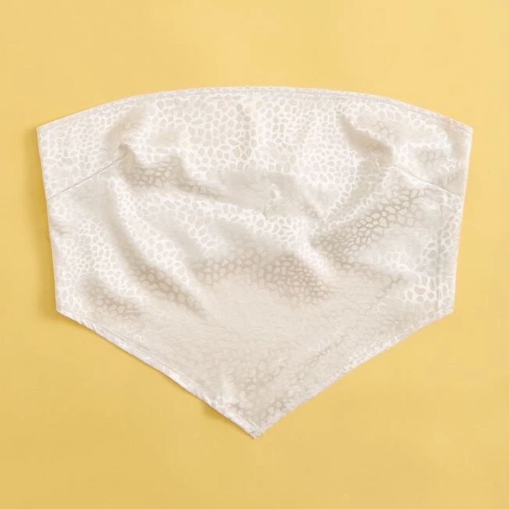 SHEIN Cream Bandeau Crop Top